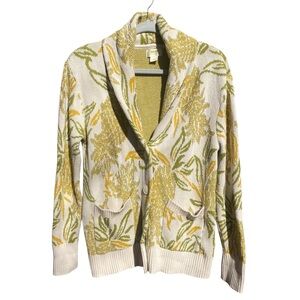 Maeve Anthropologie Pineapple Cardigan Knit Sweater Tapestry Button Size Small